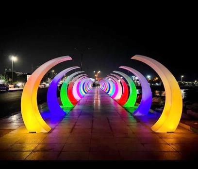 راه اندازی تونل نور در بلوار ساحلی بندرعباس