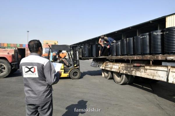 برای اولین بار قیر از بندرلنگه به كشور عمان صادر شد