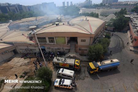 یك نفر در حریق بازار پردیس1 كیش جان باخت